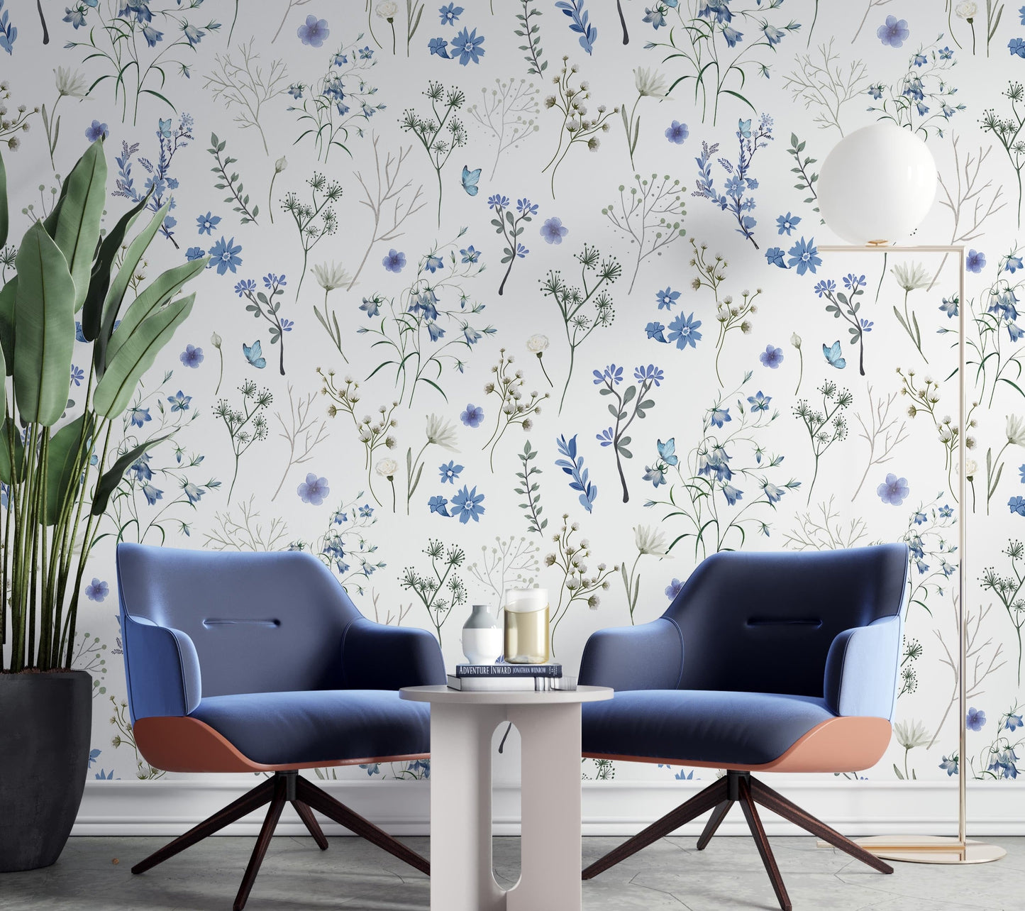 779_DA Meadow Whispers Wallpaper, Cobalt Blue