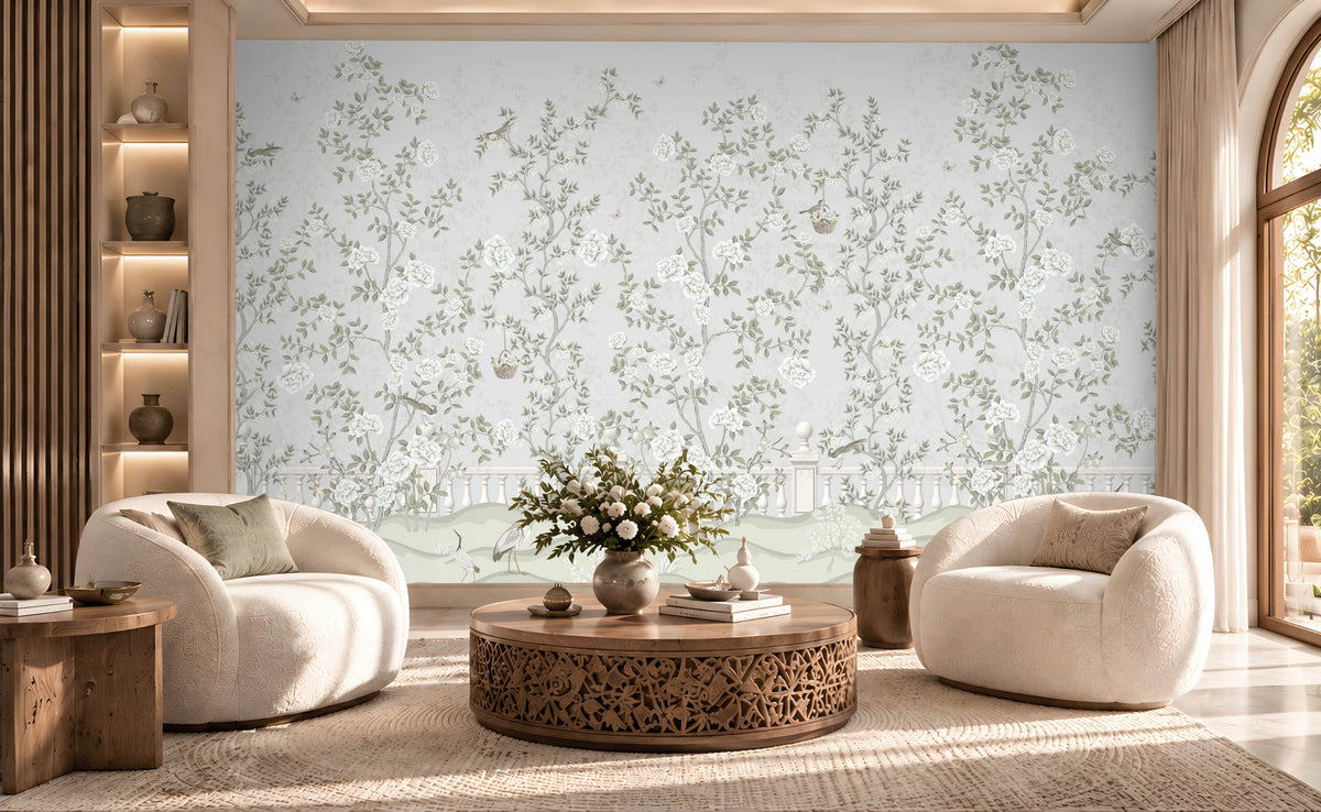 1544_DA Florentine Bloom – Soft Beige Floral Wallpaper