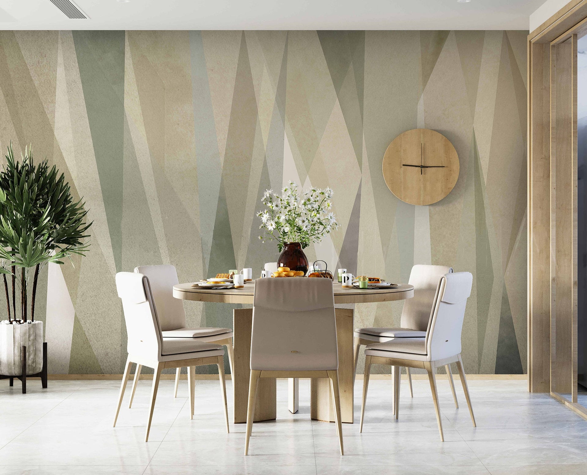 Geaometric Wallpaper for dining room and office space