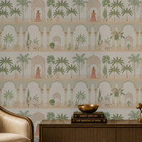 1444_DA_Royal Courtyard Reverie Wallpaper, Royal ivory, Wallpaper