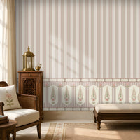 1452_DA_Royal Heritage Stripes Wall Mural – Dusty blue, Luxury Indian Wallpaper