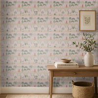 1442_DA_Royal Courtyard Reverie Wallpaper, Royal Indigo, Wallpaper