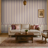 1452_DA_Royal Heritage Stripes Wall Mural – Dusty blue, Luxury Indian Wallpaper