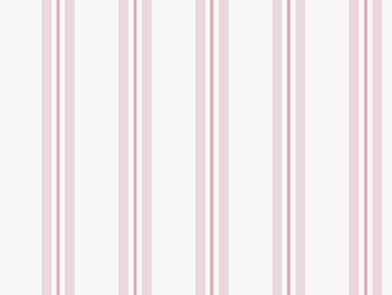 A bright bedroom features a soft pink and white vertically striped wallpaper.
The detailed design shows thin, evenly spaced pink stripes running down a white base.
In front, a neatly made bed with a light pink comforter rests near a matching nightstand.
The relaxing space is complete with two light grey dressers, large windows, and a rug.
