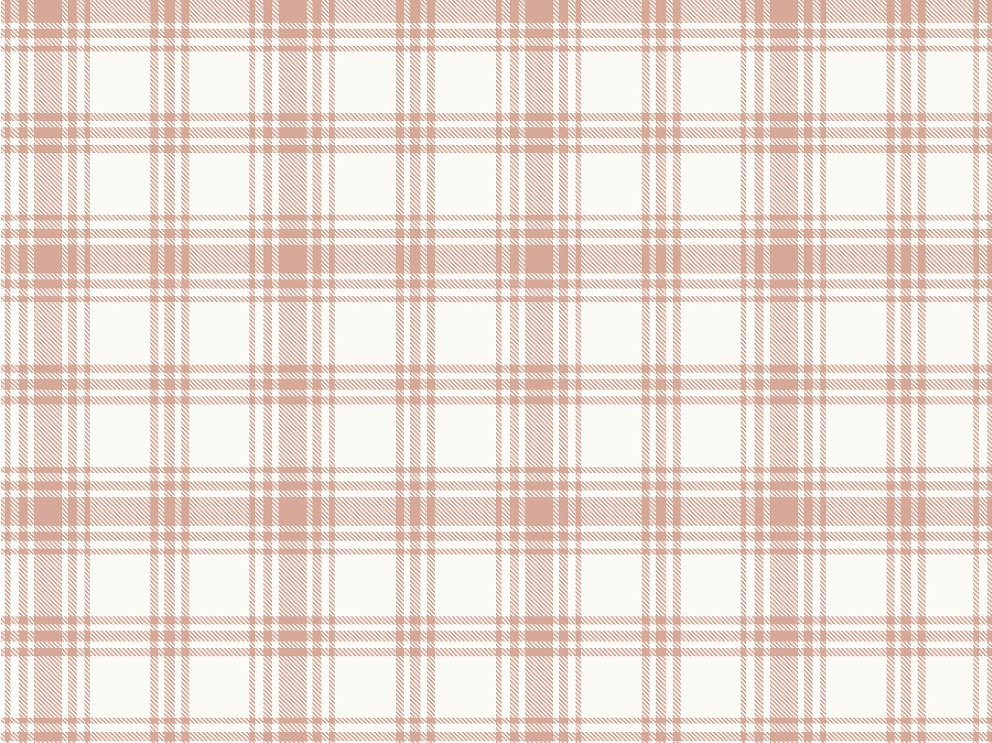 Peach plaid wallpaper featuring a soft checkered pattern in warm peach and beige tones, styled in a modern Scandinavian-inspired room with wooden furniture, indoor plants, and minimal decor, creating a cozy and elegant interior backdrop.