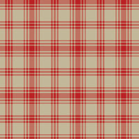 A close-up view showcases a classic crimson red and warm beige plaid wallpaper.
The detailed pattern features intersecting vibrant lines forming grids across a sandy base.
The texture has a clean fabric-like look that emphasizes the straight lines and squares.
This simple, striking design brings a cozy and traditional feel to any wall or room.