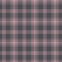 A close-up view showcases a classic charcoal grey and moonlit rose pink plaid wallpaper.
The detailed pattern features intersecting pink lines forming grids across a dark grey base.
The texture has a clean fabric-like look that emphasizes the straight lines and squares.
This simple, elegant design brings a cozy and sophisticated feel to any wall or room.