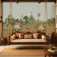256_DA  Ancient Indian Village Heritage Collection Wallpaper, Sage Bronze