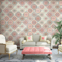 290_DA Moroccan Mandala Heritage Collection Wallpaper, Blush Peach