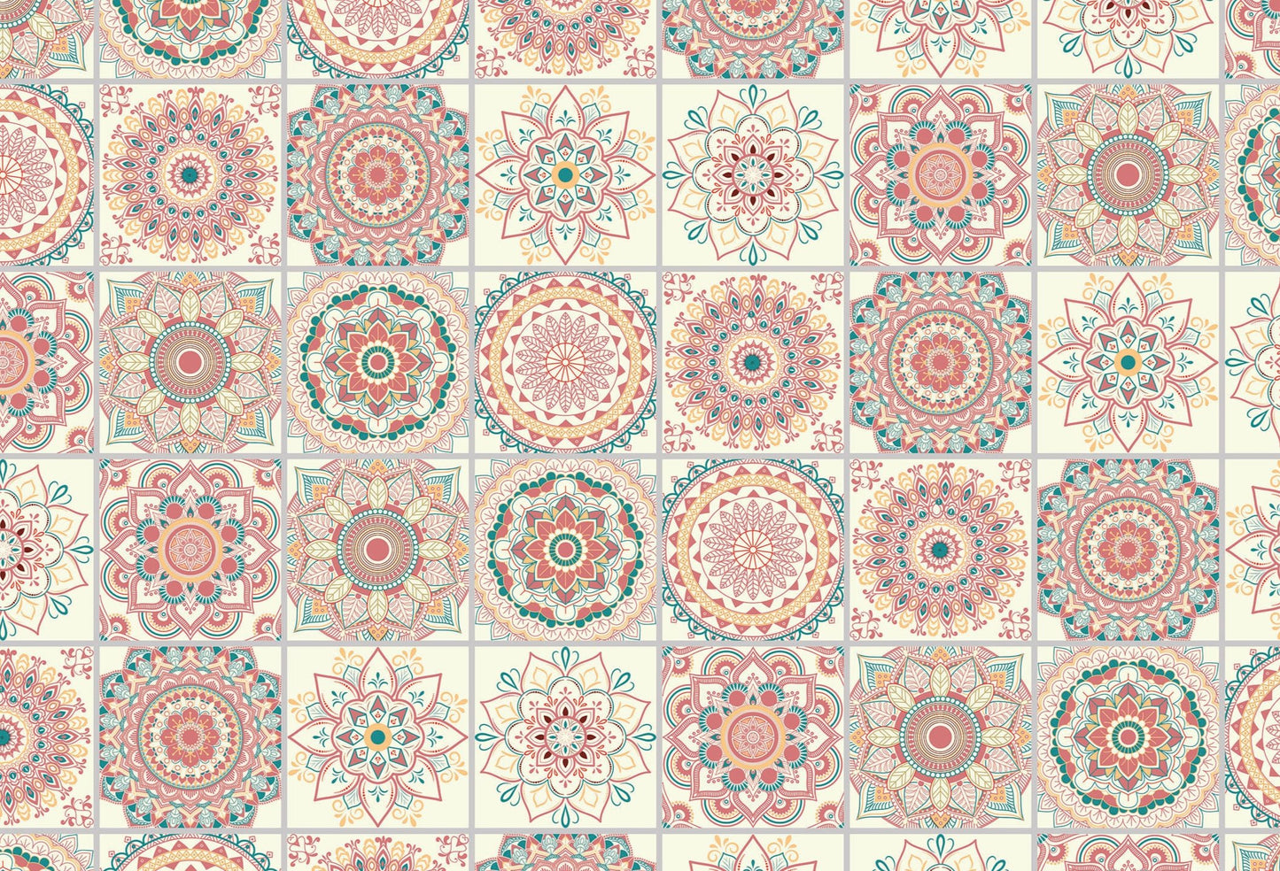 290_DA Moroccan Mandala Heritage Collection Wallpaper, Blush Peach