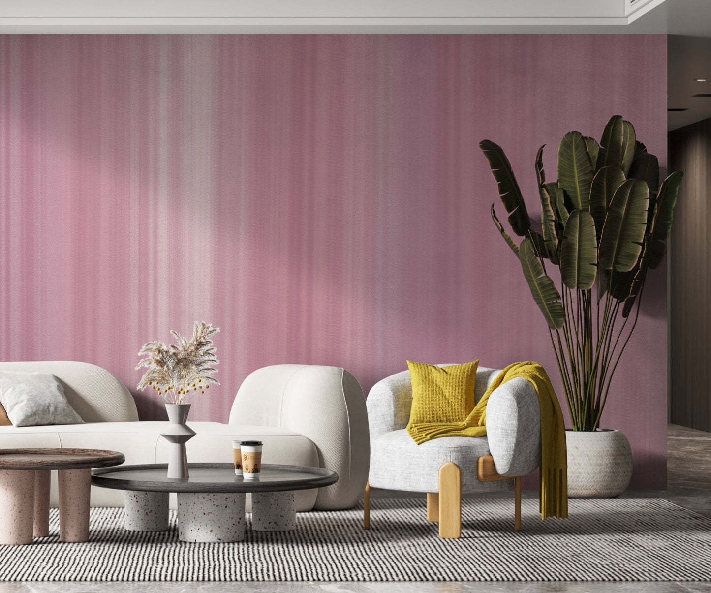 343_DA Hush Stripes wallpaper, Blush Pink