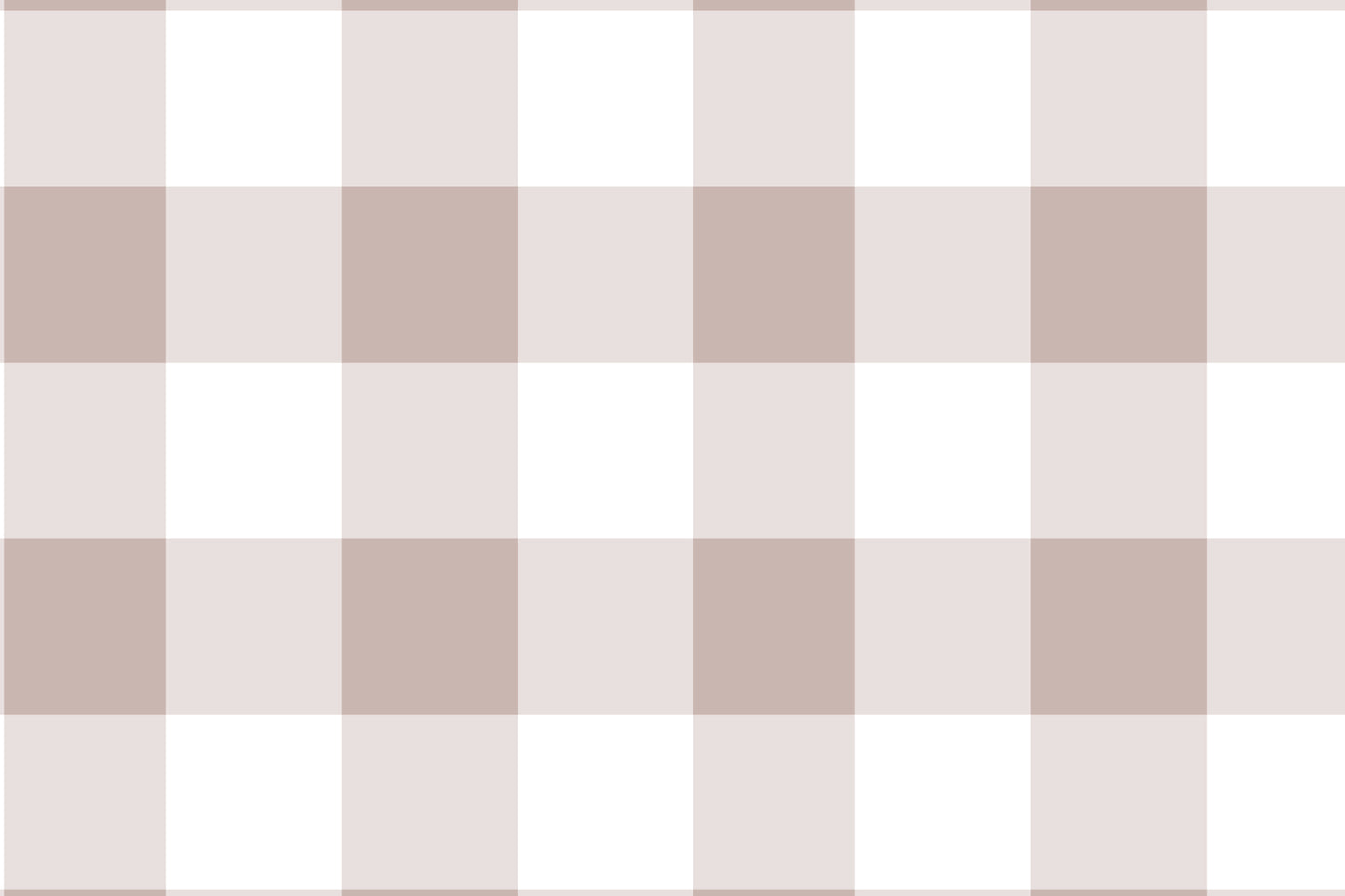 A cozy bedroom features a soft pastel checks wallpaper in a pastel silver theme.
The delicate design displays a clean grid pattern with intersecting muted pink-grey and white blocks.
In front, a neatly made bed with dusty pink pillows and blankets is centered in the space.
The sweet, modern interior setup is nicely completed by a plush teddy bear sitting on the floor.