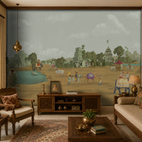 415_DA Ancient Indian Village Heritage Collection Wallpaper, Warm Ochre