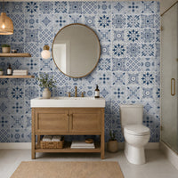 548_DA Mandala Mosaic Bliss Heritage Collection Wallpaper, Starlit Blue