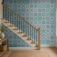 548_DA Mandala Mosaic Bliss Heritage Collection Wallpaper, Starlit Blue