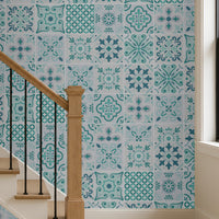 549_DA Mandala Mosaic Bliss Heritage Collection Wallpaper, Versatile Teal