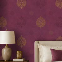 696_DA Vintage Damask Heritage Collection Wallpaper, Magenta