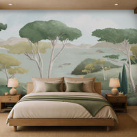 701_DA Ethereal Landscapes – Dreamy Panoramic Scenic Wallpaper, Willow Green
