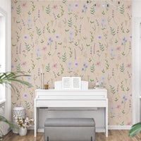750_DA Petal charms Wallpaper, Buttermilk Yellow