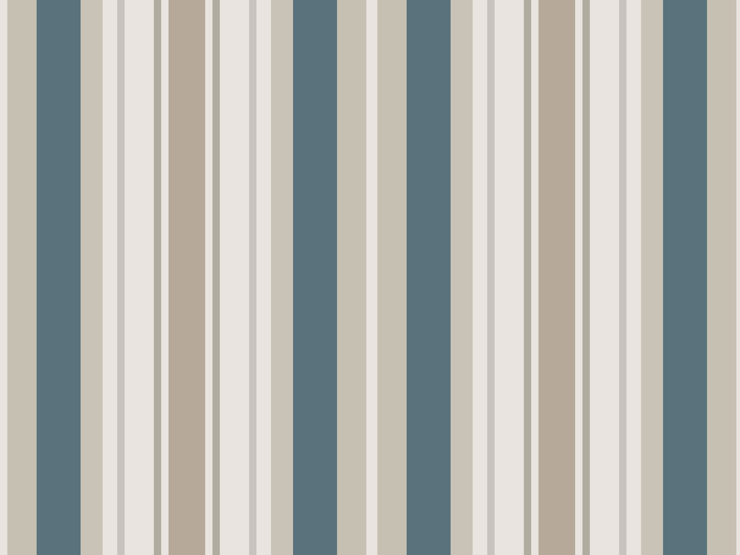 A modern room setup features a bold striped wallpaper in a sagewood theme.
The fabric-textured design shows alternating thick vertical bands of teal blue, warm beige, and soft cream.
In front, a vibrant yellow accent chair with light wood legs stands on the right side.
The contemporary interior setting is completed by a minimalist black metal shelving unit on the left.