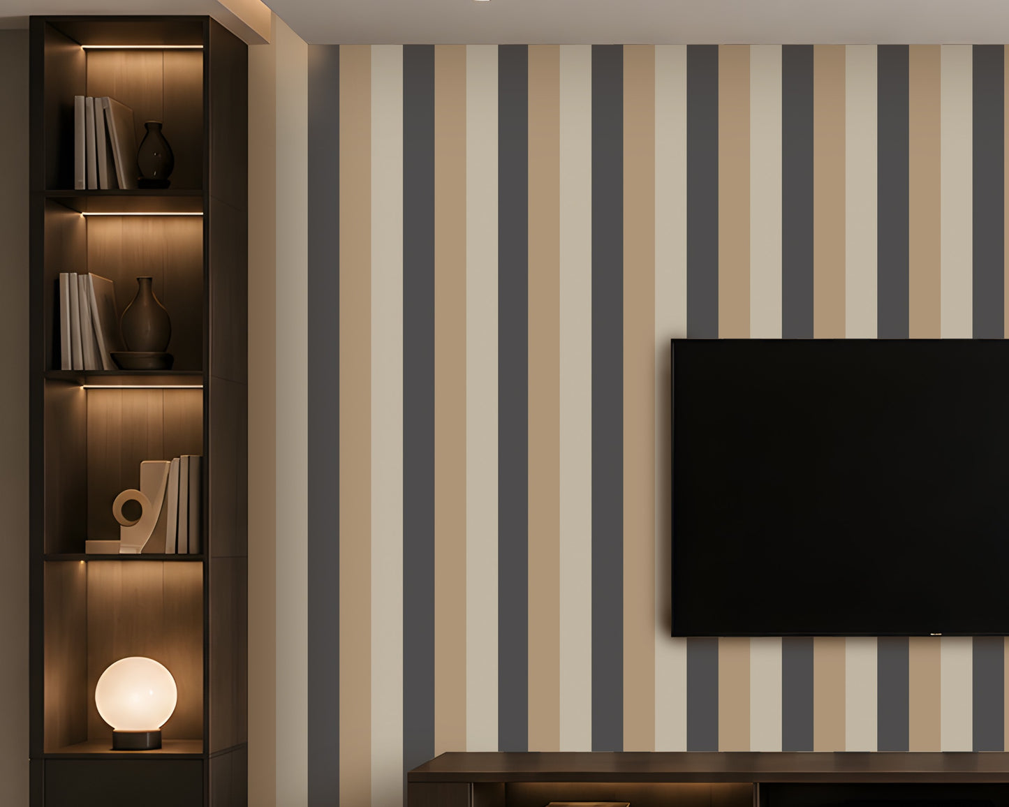 977_DA Stripes Fabric Rolls Wallpaper, Modern Heritage