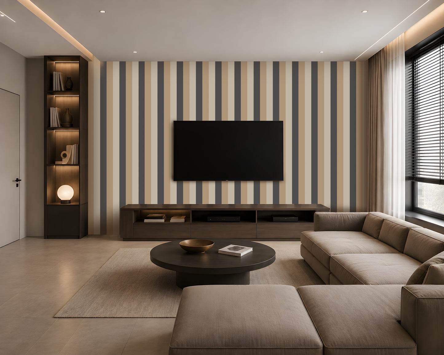 977_DA Stripes Fabric Rolls Wallpaper, Modern Heritage
