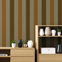 A minimal bedroom features a textured plaid wallpaper in soft off-white and charcoal grey tones.
The subtle fabric-look pattern displays a clean grid with intersecting light and dark grey lines.
In front, a bed with clean white linens is paired with a low wooden side table.
The neutral, bright interior space creates a calm, simple, and comfortable atmosphere.