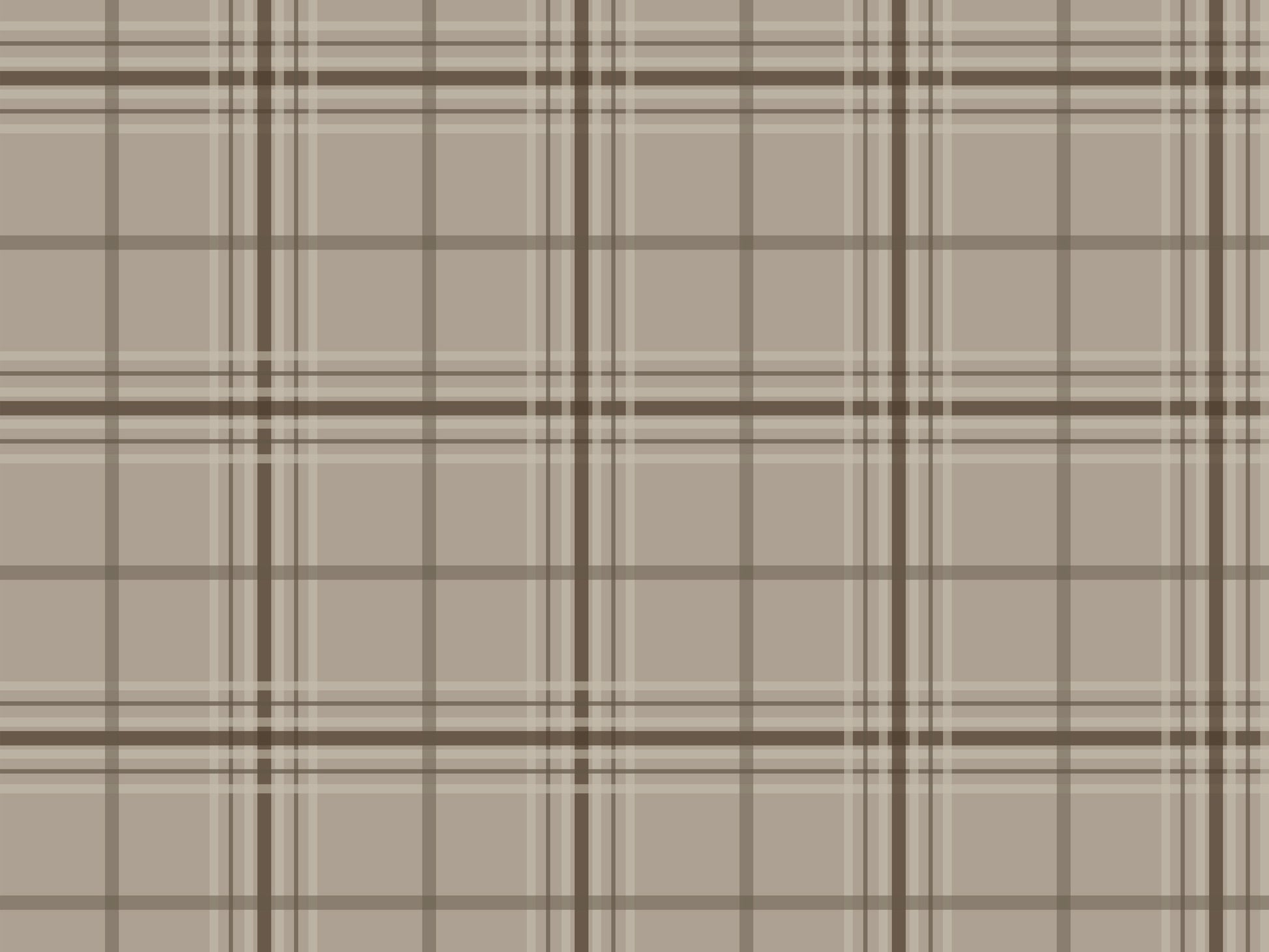 A minimal living room features a textured plaid wallpaper in desert dune tones.
The fabric-look pattern displays a structured grid with intersecting warm beige and soft tan lines.
In front, a comfortable light grey fabric sofa with a beige accent pillow is positioned on the right.
The clean interior setup is nicely completed by a dark grey wooden storage cabinet on the left.