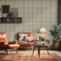 A collection of premium wallpaper rolls features a heritage weave plaid pattern in warm earth tones.
The detailed texture showcases an intricate grid of intersecting orange, beige, and brown lines.
Multiple rolls are neatly bundled together, showing the cross-section of the tightly rolled paper.
The display emphasizes the high-quality fabric texture and classic aesthetic of the wallpaper design.