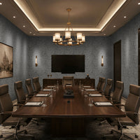 Slate blue seamless texture wallpaper featuring an elegant organic abstract pattern with a refined woven appearance. This premium decorative wall covering is ideal for modern living rooms, bedrooms, offices, conference rooms, hotels, restaurants, and commercial interiors, adding depth, texture, and timeless sophistication while creating a luxurious contemporary ambiance.
