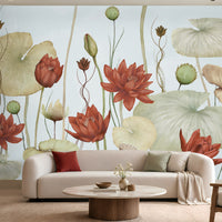 1517_DA_ Lotus Botanical Wallpaper_Sage Green.