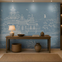 1429_DA_Imperial Garden Retreat Wallpaper, Crimson Red, Wall Mural.