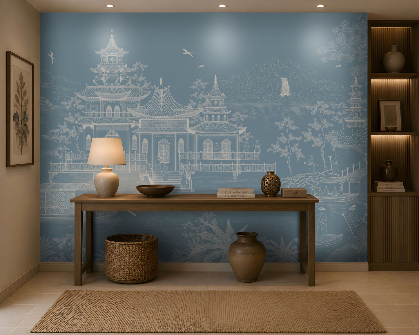 1429_DA_Imperial Garden Retreat Wallpaper, Crimson Red, Wall Mural.