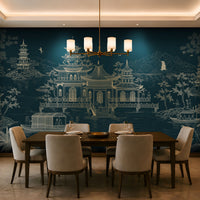 1429_DA_Imperial Garden Retreat Wallpaper, Crimson Red, Wall Mural.