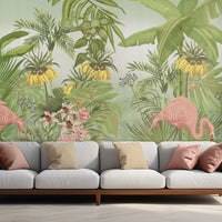 883_DA Flamingo Eden – Tropical Wallpaper, Garden Pink