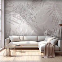 537_DA Floral Fusion Artistic Wall Mural, Pale Green