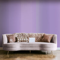 Soft Lavender watercolour stripes wallpaper in living room. Living room wallpaper.