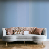 Iceberg blue, water colour stripes wallpaper in a living room