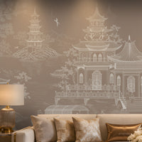 1440_DA_Imperial Garden Retreat Wallpaper, Clay Beige, Wall Mural.