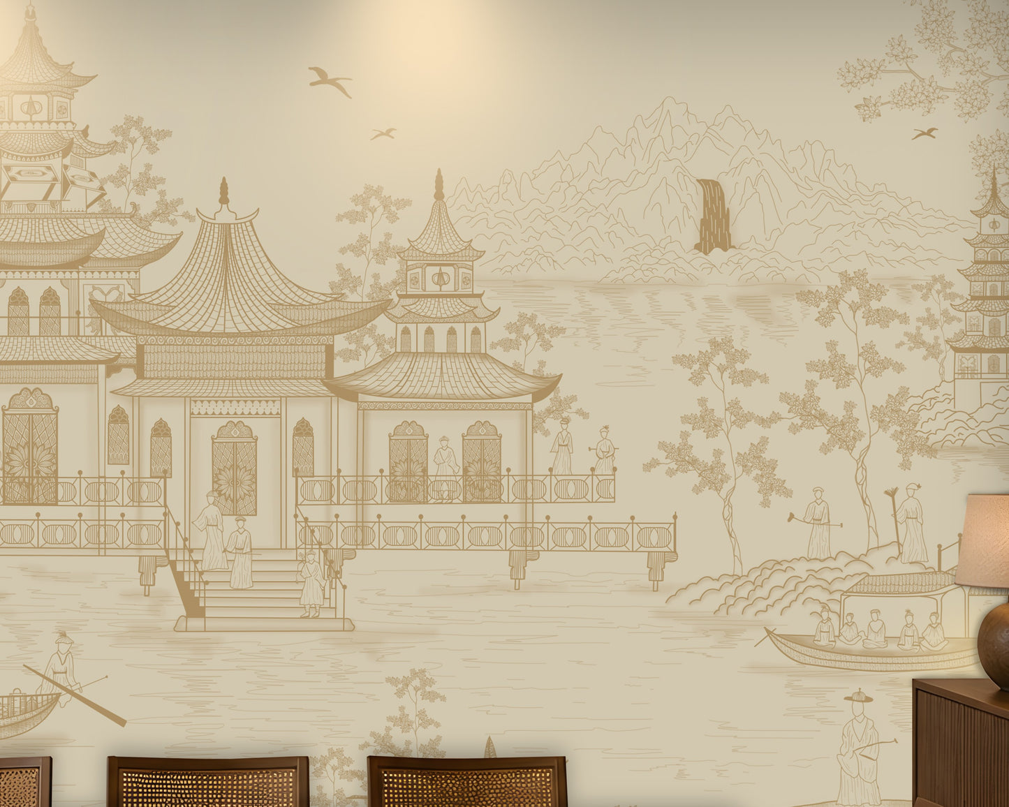 1441_DA_Imperial Garden Retreat Wallpaper, Royal Vanilla, Wall Mural.