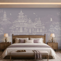 1429_DA_Imperial Garden Retreat Wallpaper, Crimson Red, Wall Mural.