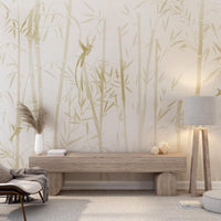 1272_DA Mist Scenic Landscape Mural Wallpaper, Beige Elegant Wall Design