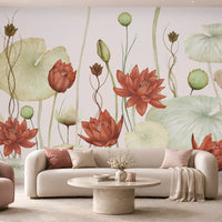 1517_DA_ Lotus Botanical Wallpaper_Sage Green.