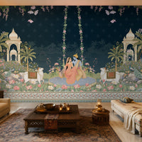 1489_DA_Radha Madhav – Midnight blue Heritage Wall Mural
