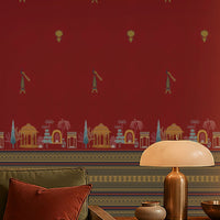 1374_DA Royal Garden Heritage Wallpaper – Maroon