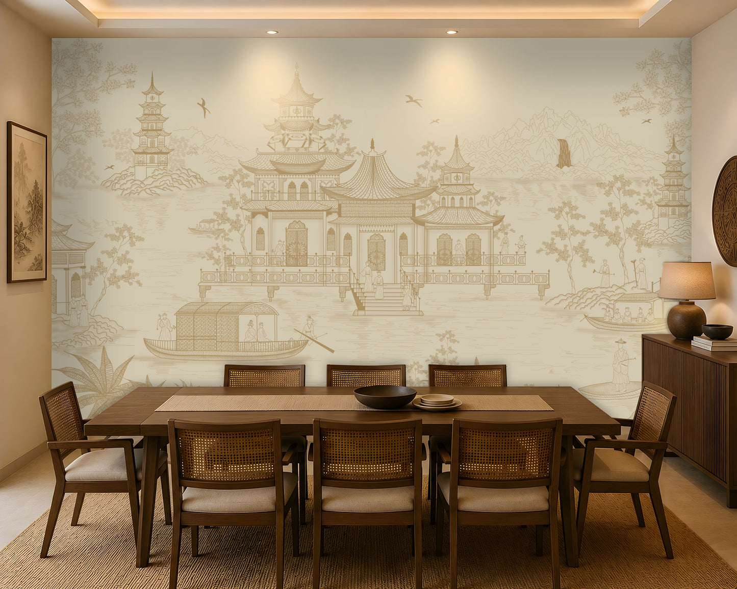 1429_DA_Imperial Garden Retreat Wallpaper, Crimson Red, Wall Mural.