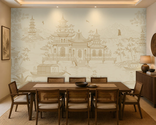 1441_DA_Imperial Garden Retreat Wallpaper, Royal Vanilla, Wall Mural.