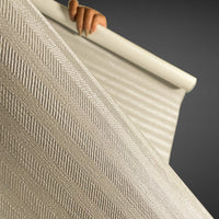Close-up view of Waterproof Fabric Backed Commercial Wallcovering in Beige, featuring a refined herringbone pattern and a durable, moisture-resistant vinyl surface for professional interiors.
