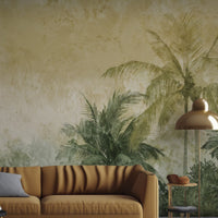 1320_DA Tropical Palm Mural Wallpaper, Olive Green