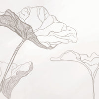 Silk stone neutral leaf pattern mural wallpaper installed as a feature wall in living room, dining room, and bedroom interiors with botanical detailing.